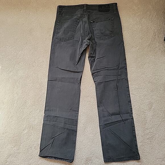 Men's AG Jeans Adriano Goldschmied Protege Gray Straight Leg 32x34 Made in USA - Picture 4 of 9